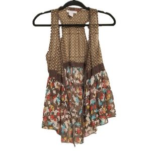 Colorful Open Drape Front Jersey Vest